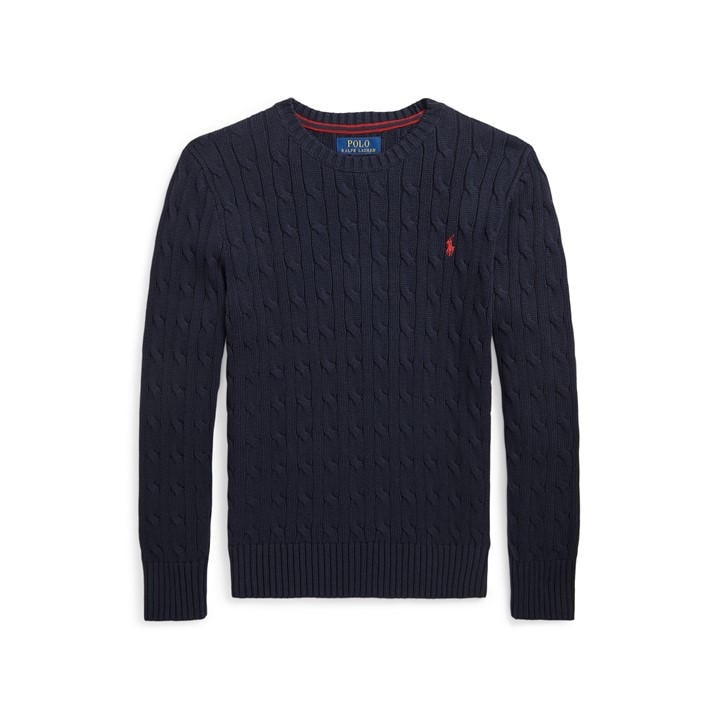 Polo Ralph Lauren Boys Blue Kids' Cable Knit Jumper - 9 - 10 Years