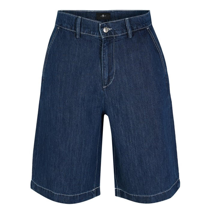 7 For All Mankind Men's Blue 7Fam Wide Leg Shorts Sn62
