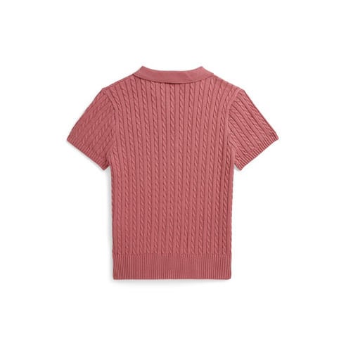 Polo Ralph Lauren - Kids' Cable Knit Cotton Short-Sleeve Polo Shirt