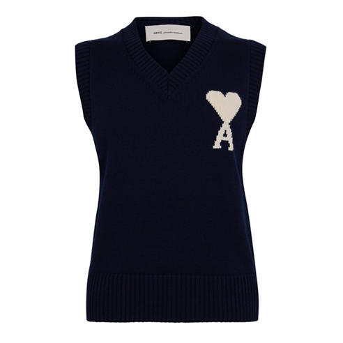 AMI PARIS - Women's Sweater Vest V-Neck Jumper