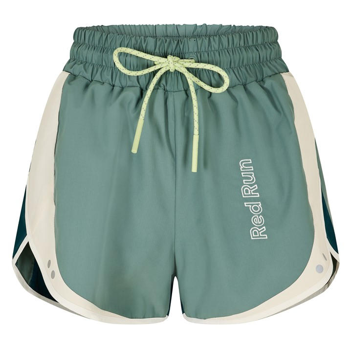 Red Run Women's Green Skyline Colourblock Running Shorts