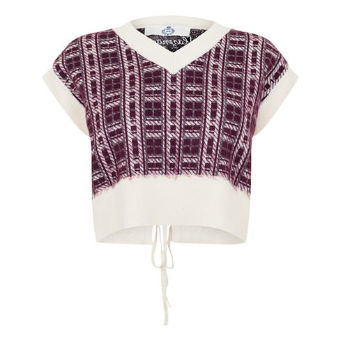 Slazenger Off-Court - Off-Court Women’s Post-Match Plaid Knitted Vest