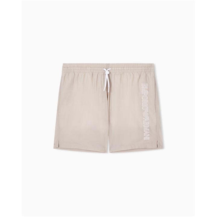 Emporio Armani Men's Beige Boxer Beachwear Swimming Trunks - L