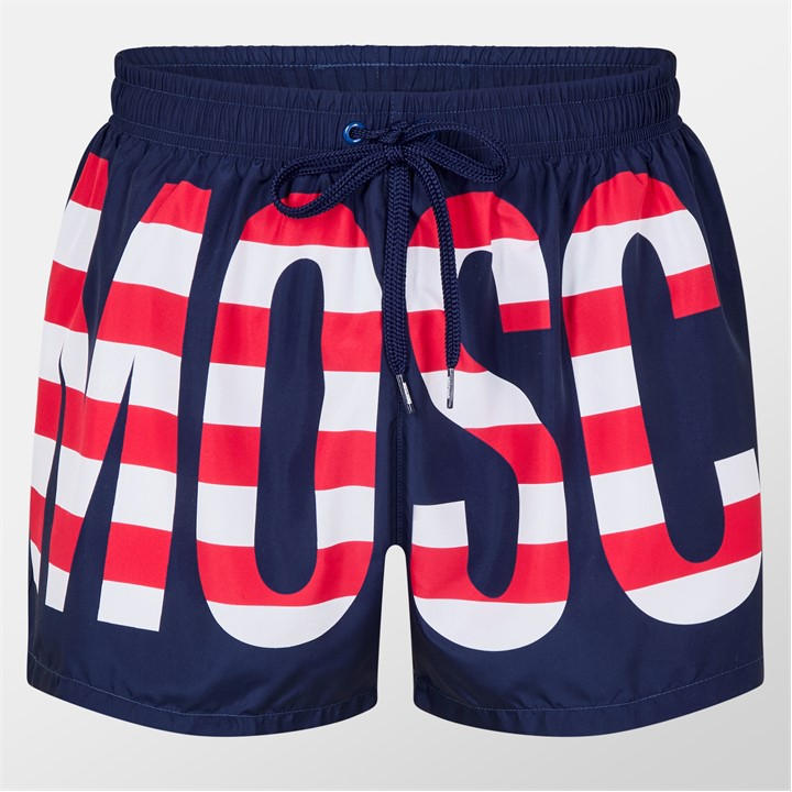 Moschino Men's Blue Logo Swim Shorts Medium