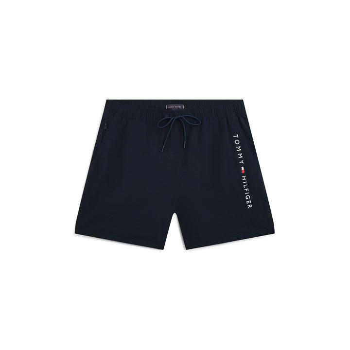 Tommy Hilfiger Men's Blue Original Logo Mid Swim Shorts