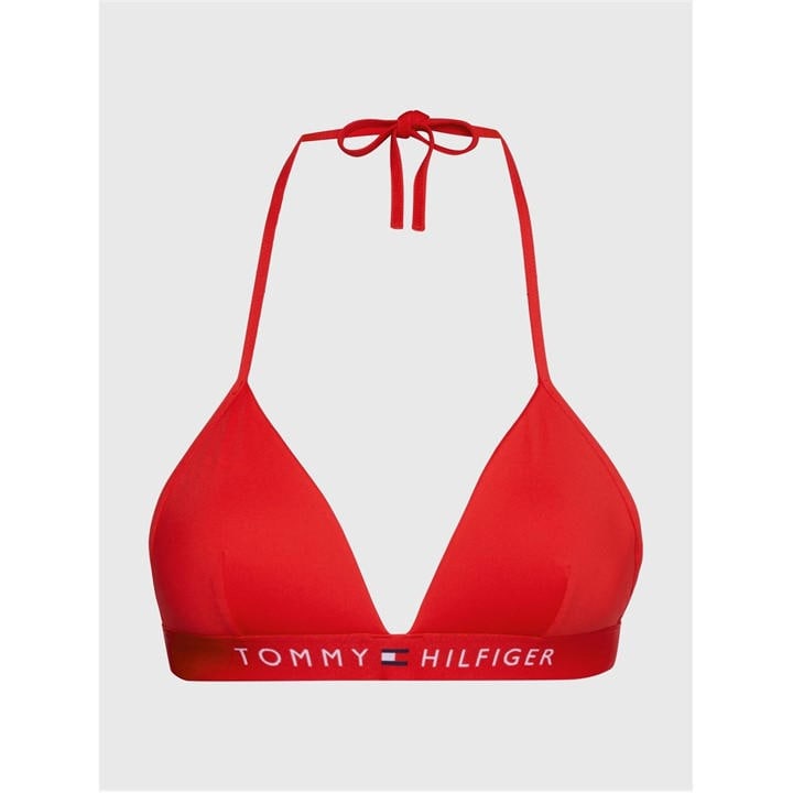 Tommy Hilfiger Women's Red Fixed Triangle Bikini Top - Size 16