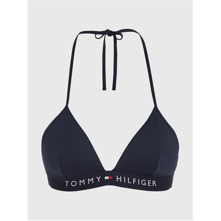 Tommy Hilfiger Women's Blue Fixed Triangle Bikini Top - Size 12