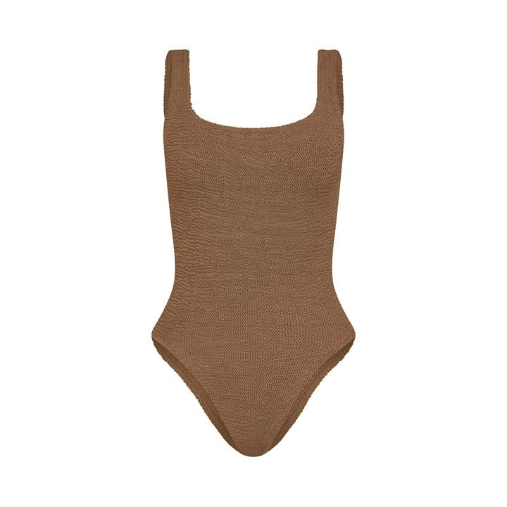 Hunza G Women's Brown Square Neck Swimsuit