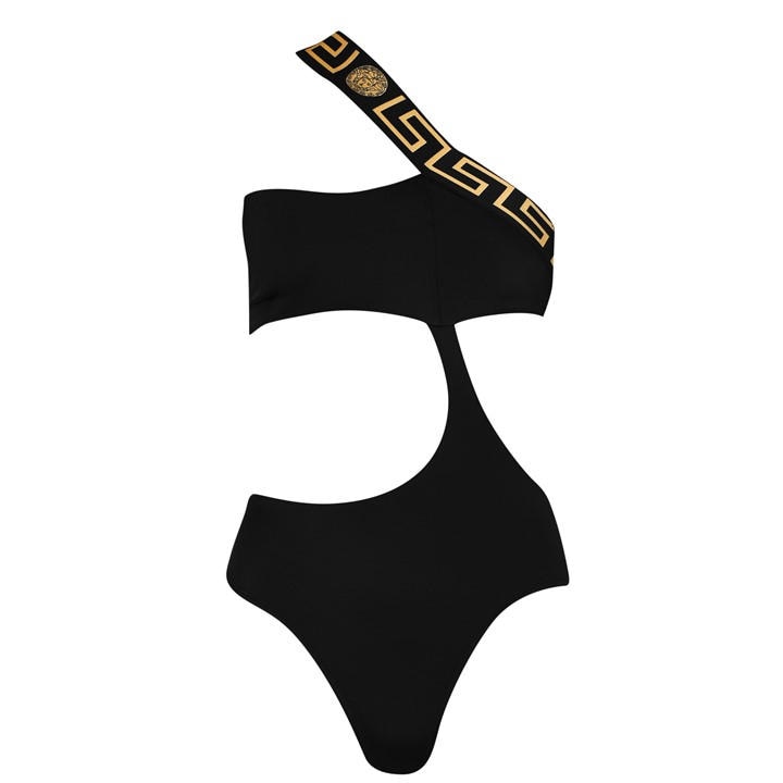 Versace Icon Women's Black Greca Swimsuit Size 8