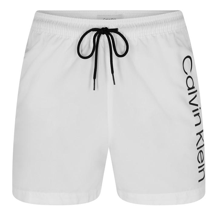 Calvin Klein Men's White Logo Swim Shorts Medium