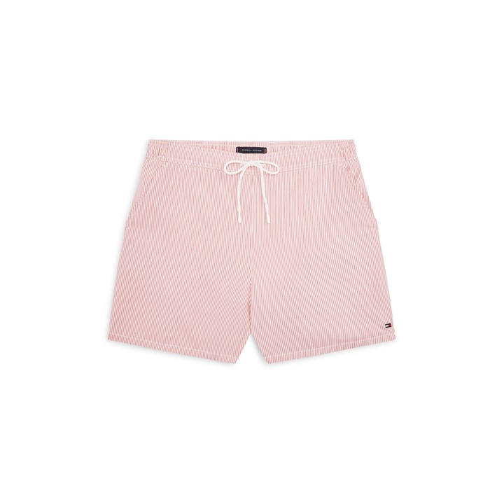 Tommy Hilfiger Men's Red Ithaca Medium Seersucker Swimshort
