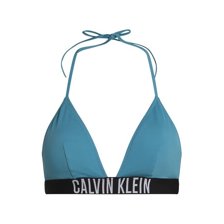 Calvin Klein Women's Blue Triangle Bikini Top Size 8