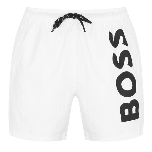 Black 007 - Boss - Men's Octopus Swim Shorts with Bold  Branding