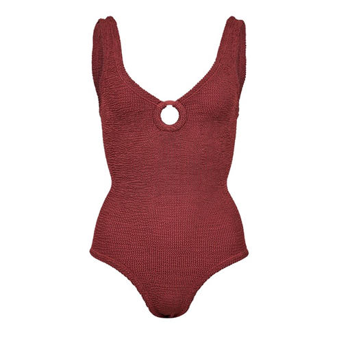 HUNZA G - Women's Coverage Swim Scoop Neck Swimsuit