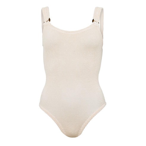 HUNZA G - Women's Domino Swim Scoop Neck Swimsuit