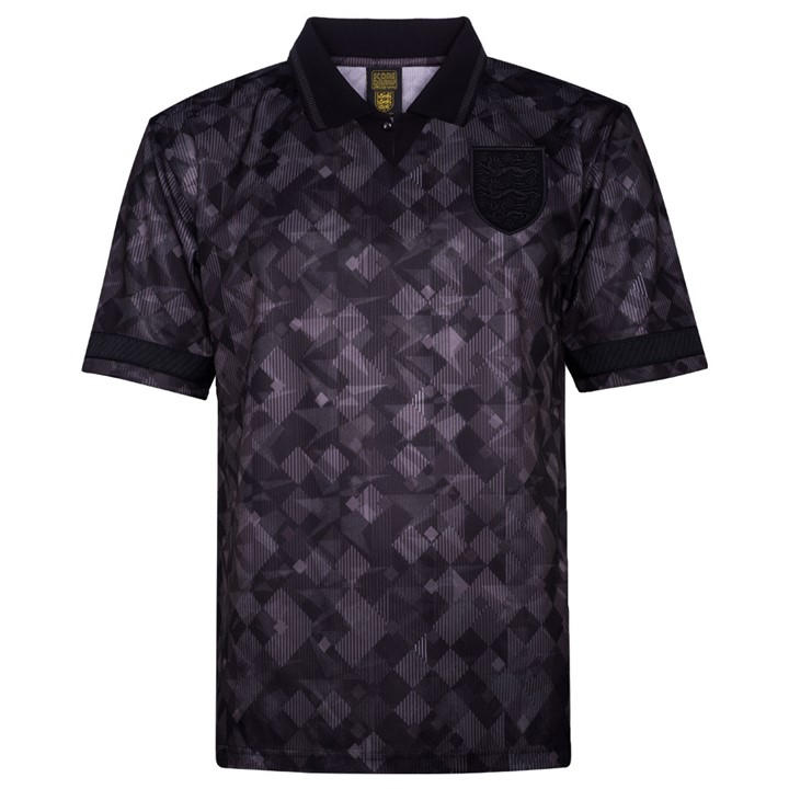 Score Draw Men's Black England 1990 Out Retro Shirt Medium