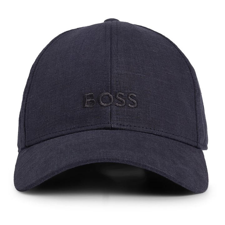 Boss Men's Blue Linen Baseball Cap