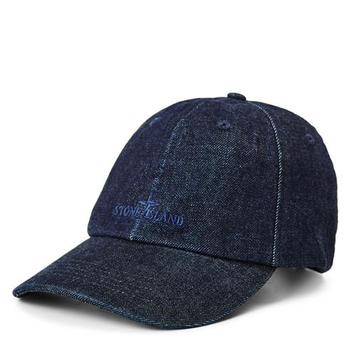 STONE ISLAND - Men's Denim Research Cotton Baseball Cap