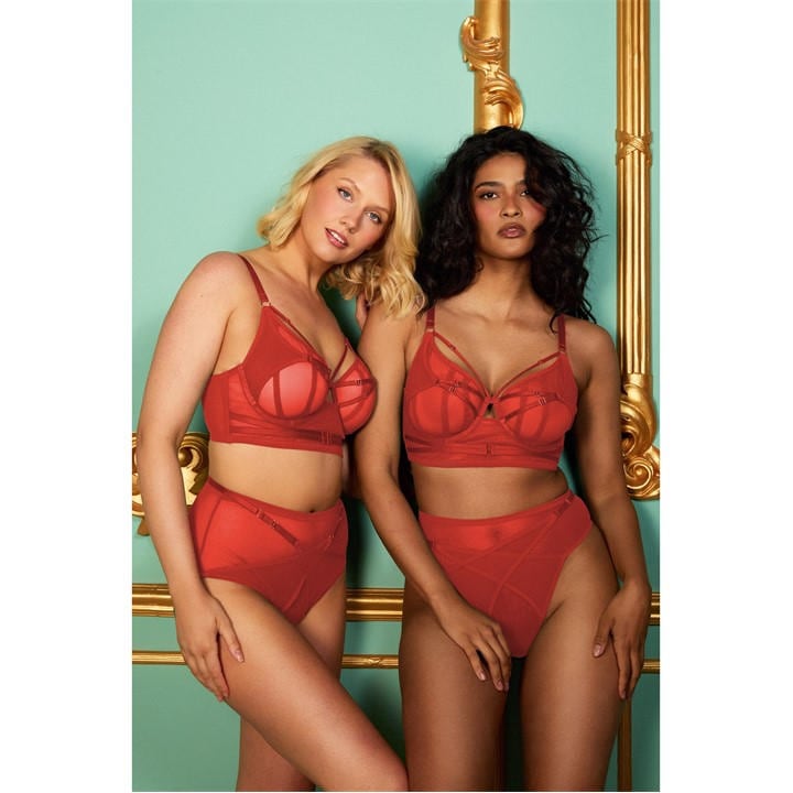 Playful Promises Women's Red Eddie Ruby Crossover Balconette Bra
