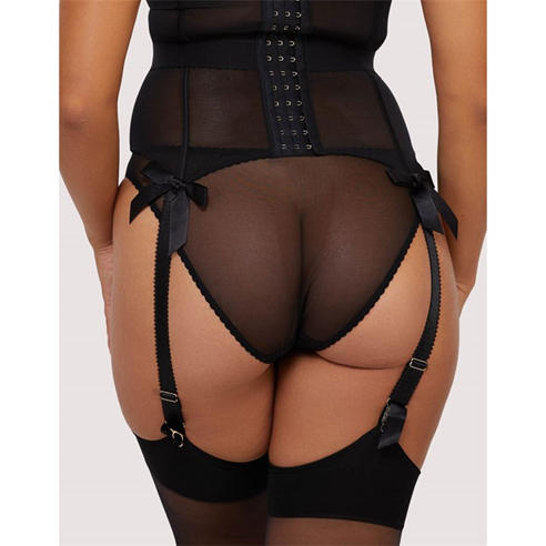 Playful Promises - Lillian Black Floral Embroidery Brief