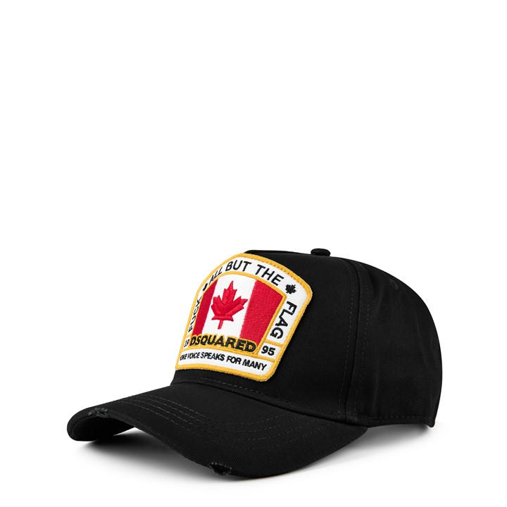 Dsquared2 Unisex Black Flag Logo Cap Mens