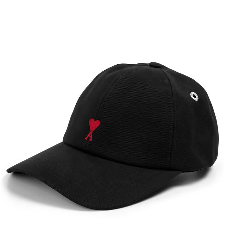 Ami Paris Men's Black Adc Embroidery Cap