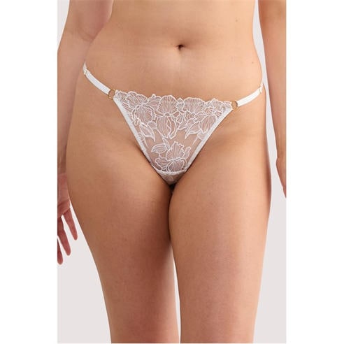 Playful Promises - Willow White Floral Embroidery Thong
