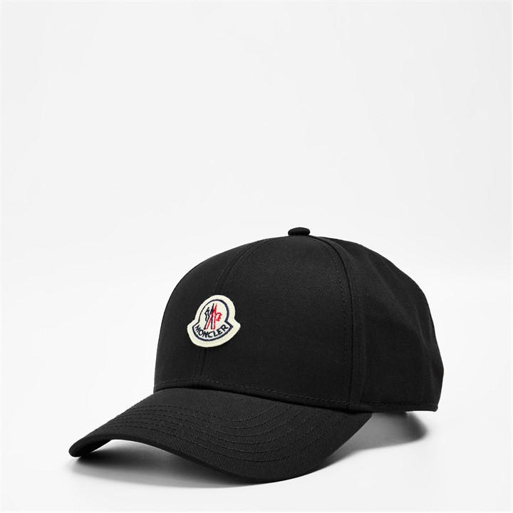 Moncler Men's Black Gabardine Baseball Cap