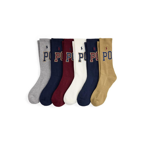 Polo Ralph Lauren - Men's 6 Pack Varsity Crew Socks