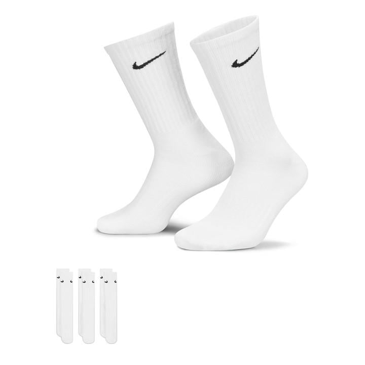 Nike Everyday 3 Pack Cotton Cushioned Crew Socks Mens In White