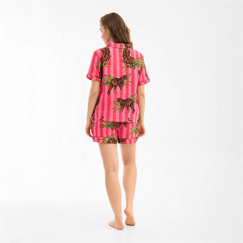 Chelsea Peers - Women's Cotton Shorts and Short-Sleeve Shirt Pyjama Set