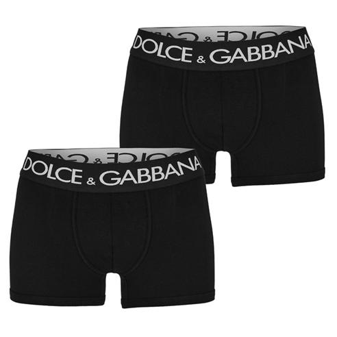 DOLCE AND GABBANA - Men's Large Text 2 Pack Boxers