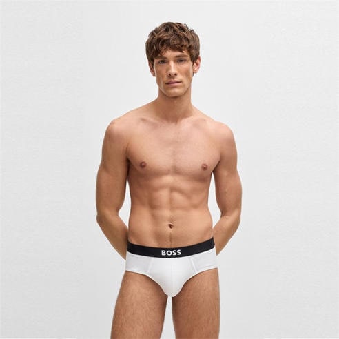 Boss - Three-pack of logo-waistband briefs