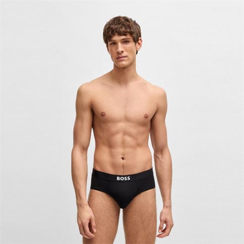 Boss - Three-pack of logo-waistband briefs