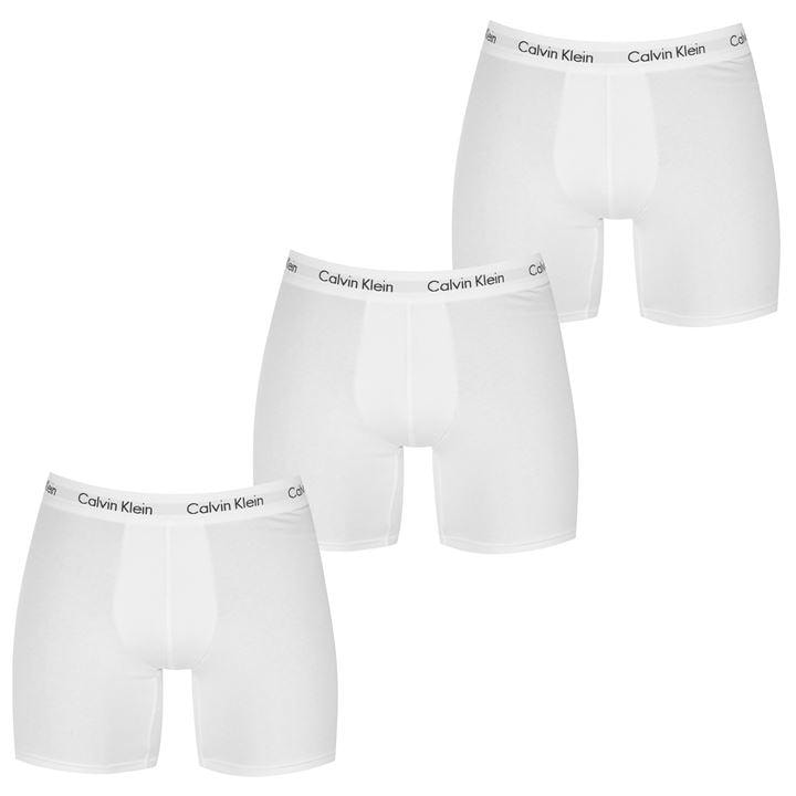 Calvin Klein Men's White Calvinklein 3 Pack Boxer Briefs