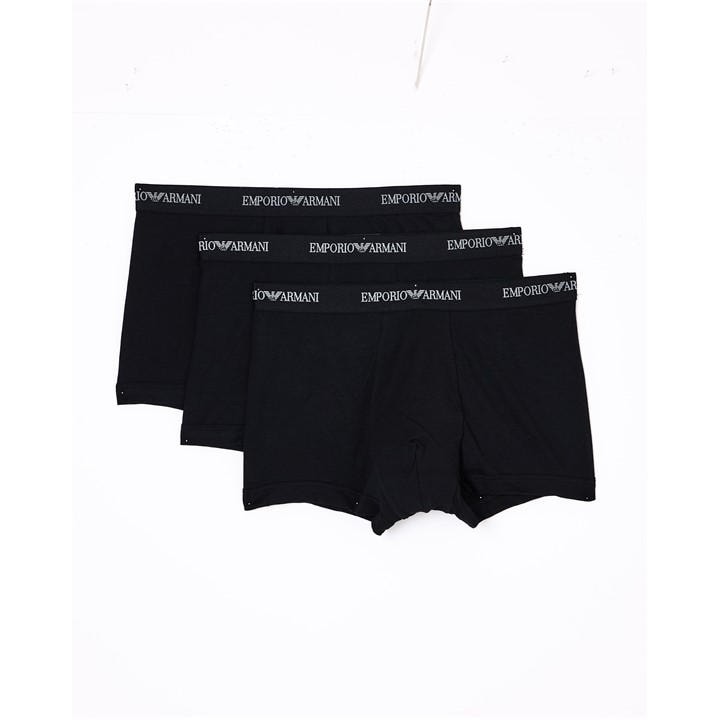 Emporio Armani Men's Black Core Logo Boxers 3-Pack - S
