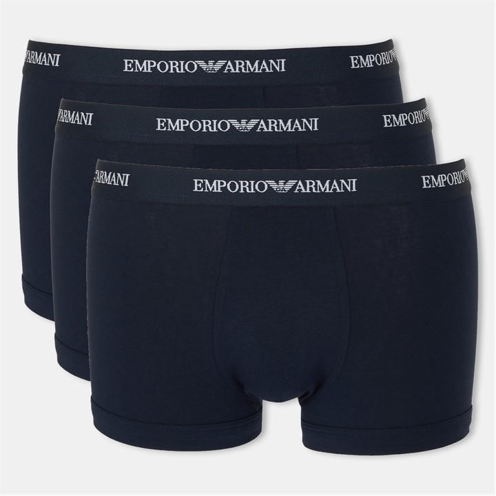Emporio Armani Men's Blue Core Logo Boxers 3-Pack - S