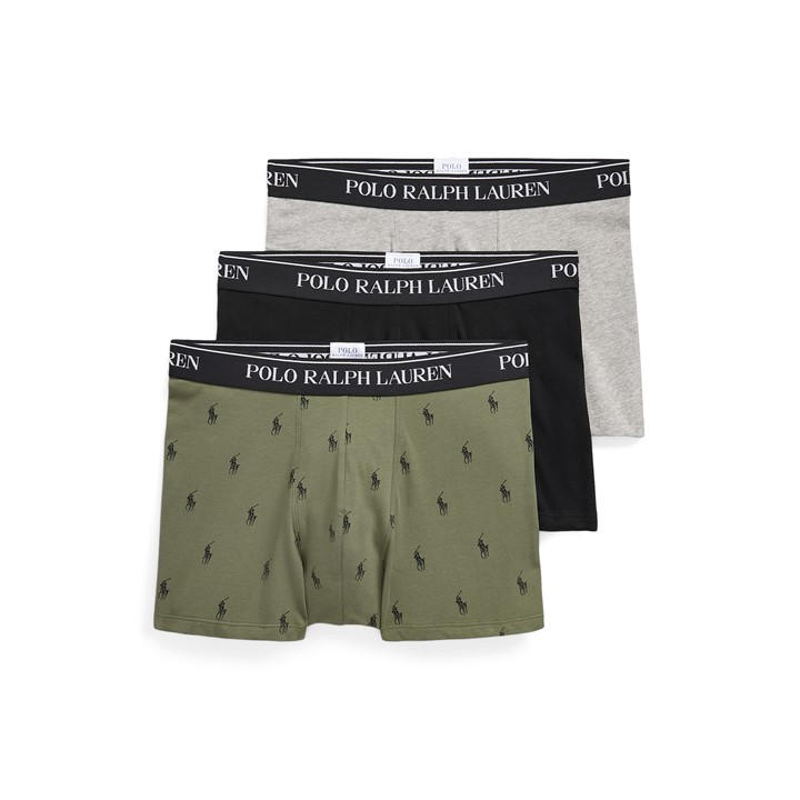 Polo Ralph Lauren Men's Green Stretch Boxer Briefs 3-Pack Large