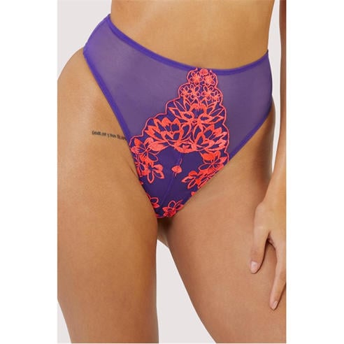 Playful Promises - Ada Blossom PUrple & Neon High Waist Thong