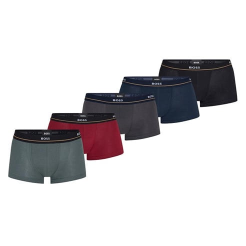 Boss - Mens BOSS Bodywear 5 Pack Boxer Trunks with Logo Detail