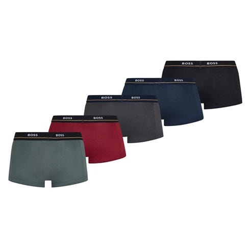 Boss - Mens BOSS Bodywear 5 Pack Boxer Trunks with Logo Detail