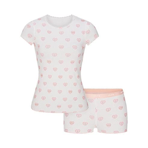 SKIMS - Womens Pointelle Baby Tee & Short Set