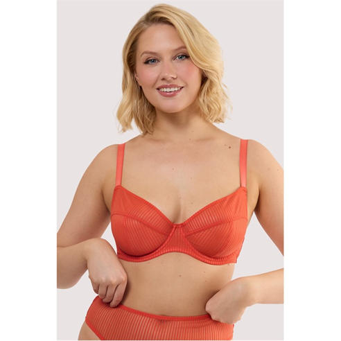 Playful Promises - Veronica Red Microstripe Plunge Bra