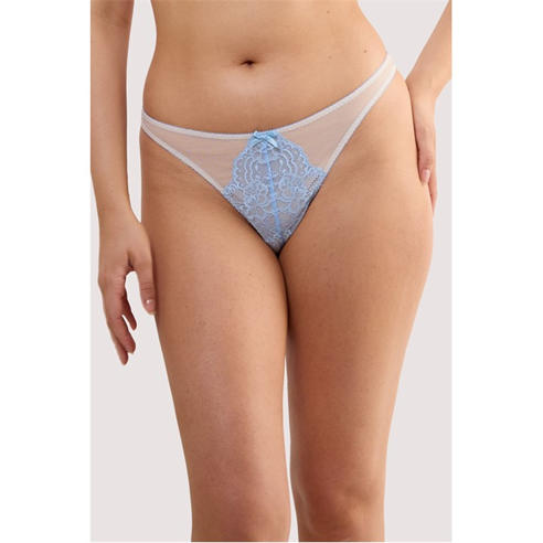 Playful Promises - Stephanie Peach & Blue Lace Thong