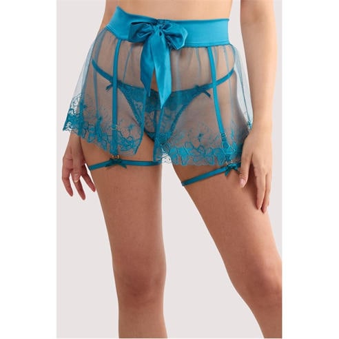 Playful Promises - Mariposa Teal Butterfly Embroidery Skirted Suspend