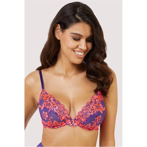 Playful Promises - Ada Blossom PUrple & Neon Plunge Bra