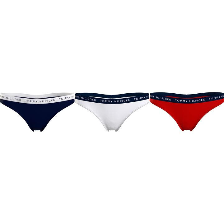 Tommy Hilfiger Women's Multi Tommy Bodywear 3 Pack Thong Briefs