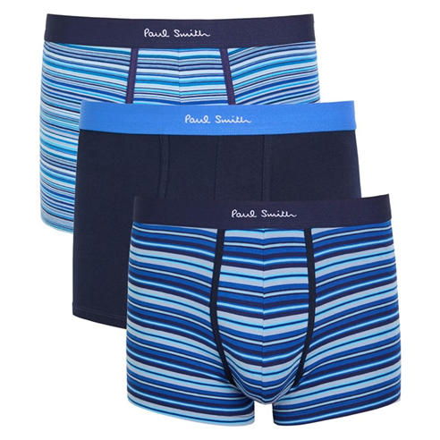 Paul Smith - Men's Striped Cotton 3 Pack Trunks
