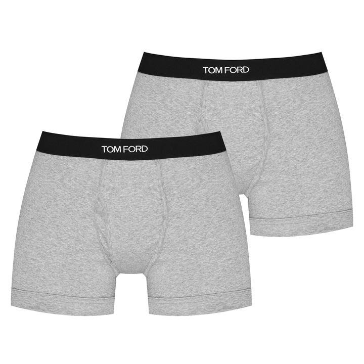 Tom Ford Men's Grey Plain Cotton Boxer Briefs, 2-Pack
