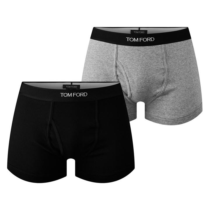 Tom Ford Men's Multi Plain Cotton Boxer Briefs, 2-Pack 2XL